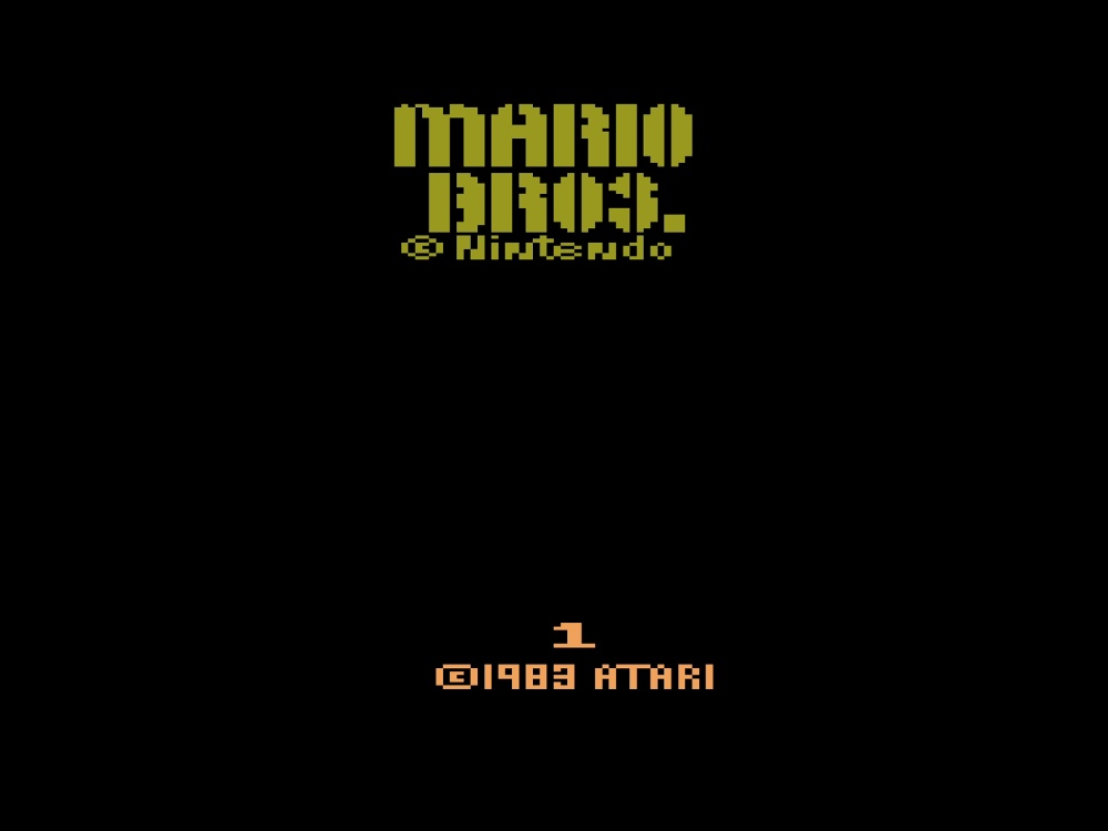 Title Screen of Mario Bros for Atari 2600